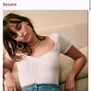 Sezane Irina White Tee